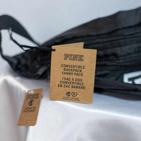 Victoria Secret PINK Convertible Backpack Fanny Pack Black NWT - Picture 11 of 12